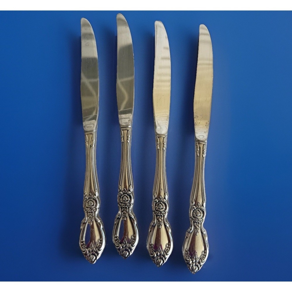 4 HTF ONEIDA COMMUNITY PLANTATION‎ STEAK KNIVES BETTY CROCKER STAINLESS RETIRED